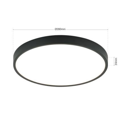 Plafón LED BULLY LED/28W/230V diá. 28 cm negro