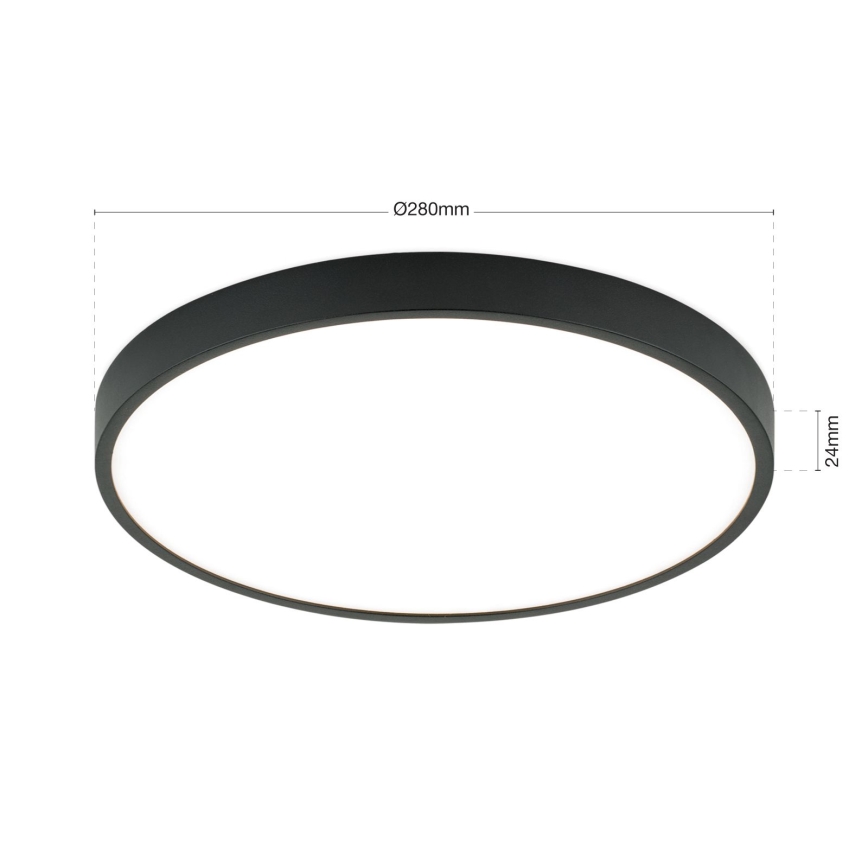 Plafón LED BULLY LED/28W/230V diá. 28 cm negro