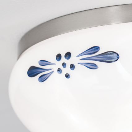 Plafón LANDHAUS 1xE27/60W/230V diá. 21 cm cromo mate/blanco