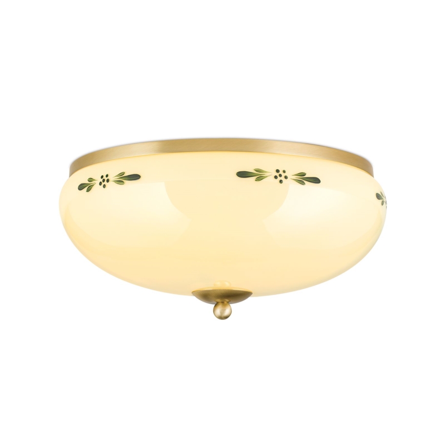 Plafón LANDHAUS 3xE27/60W/230V diá. 35 cm latón/beige