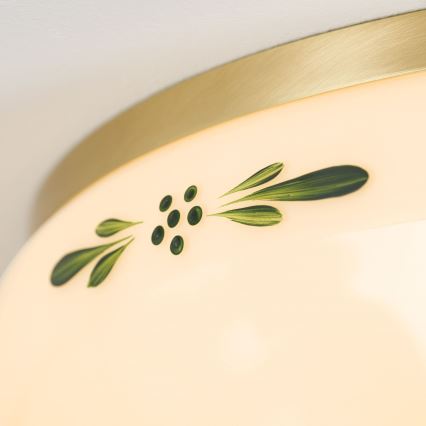 Plafón LANDHAUS 3xE27/60W/230V diá. 35 cm latón/beige