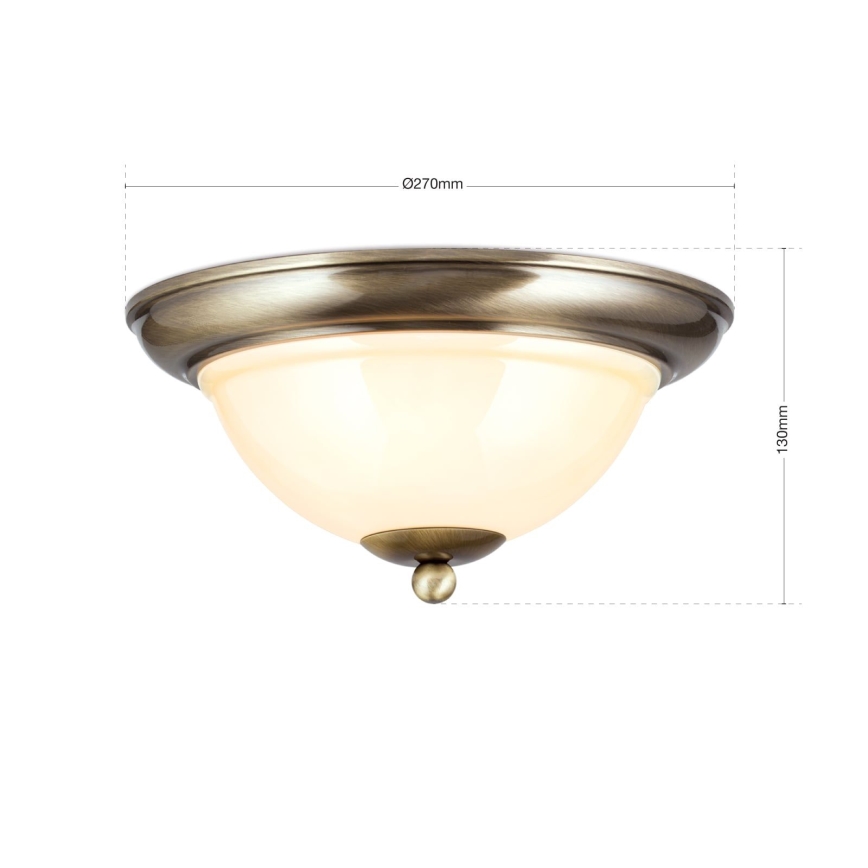 Plafón AUSTRIAN OLD LAMP 2xE27/60W/230V diá. 27 cm bronce/beige