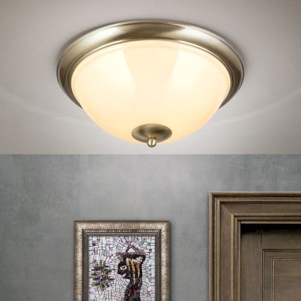 Plafón AUSTRIAN OLD LAMP 3xE27/60W/230V diá. 50 cm bronce/beige
