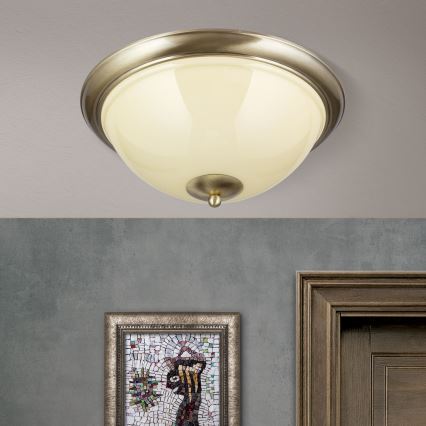Plafón AUSTRIAN OLD LAMP 3xE27/60W/230V diá. 50 cm bronce/beige
