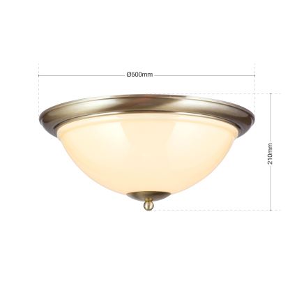 Plafón AUSTRIAN OLD LAMP 3xE27/60W/230V diá. 50 cm bronce/beige
