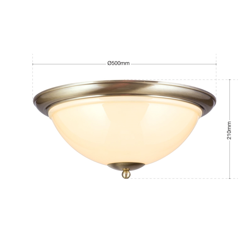 Plafón AUSTRIAN OLD LAMP 3xE27/60W/230V diá. 50 cm bronce/beige