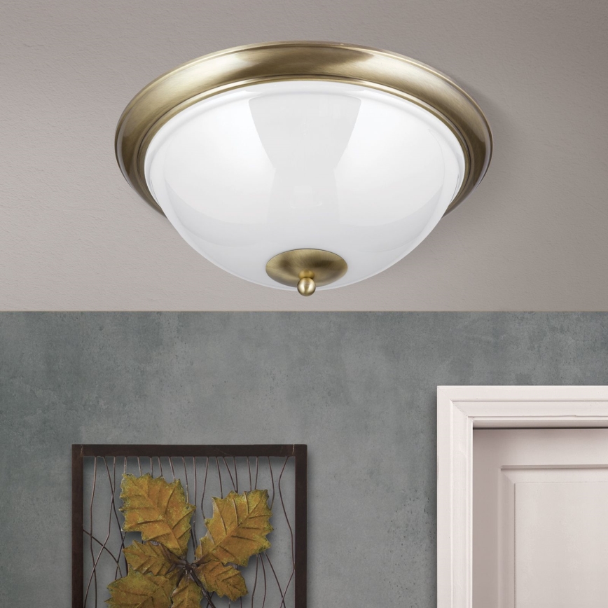 Plafón AUSTRIAN OLD LAMP 3xE27/60W/230V diá. 50 cm bronce/blanco