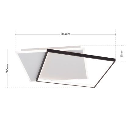 Plafón LED regulable EMANUEL LED/50W/230V blanco/negro