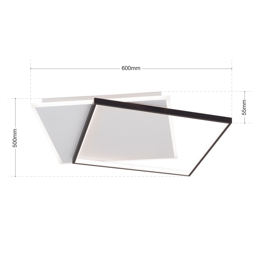 Plafón LED regulable EMANUEL LED/50W/230V blanco/negro