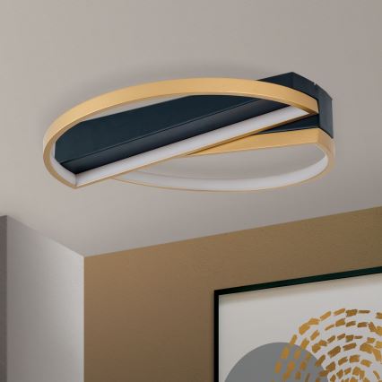 Plafón LED regulable OLGA LED/28W/230V dorado/negro