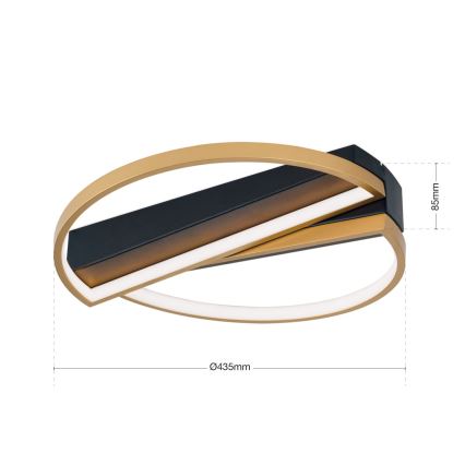 Plafón LED regulable OLGA LED/28W/230V dorado/negro