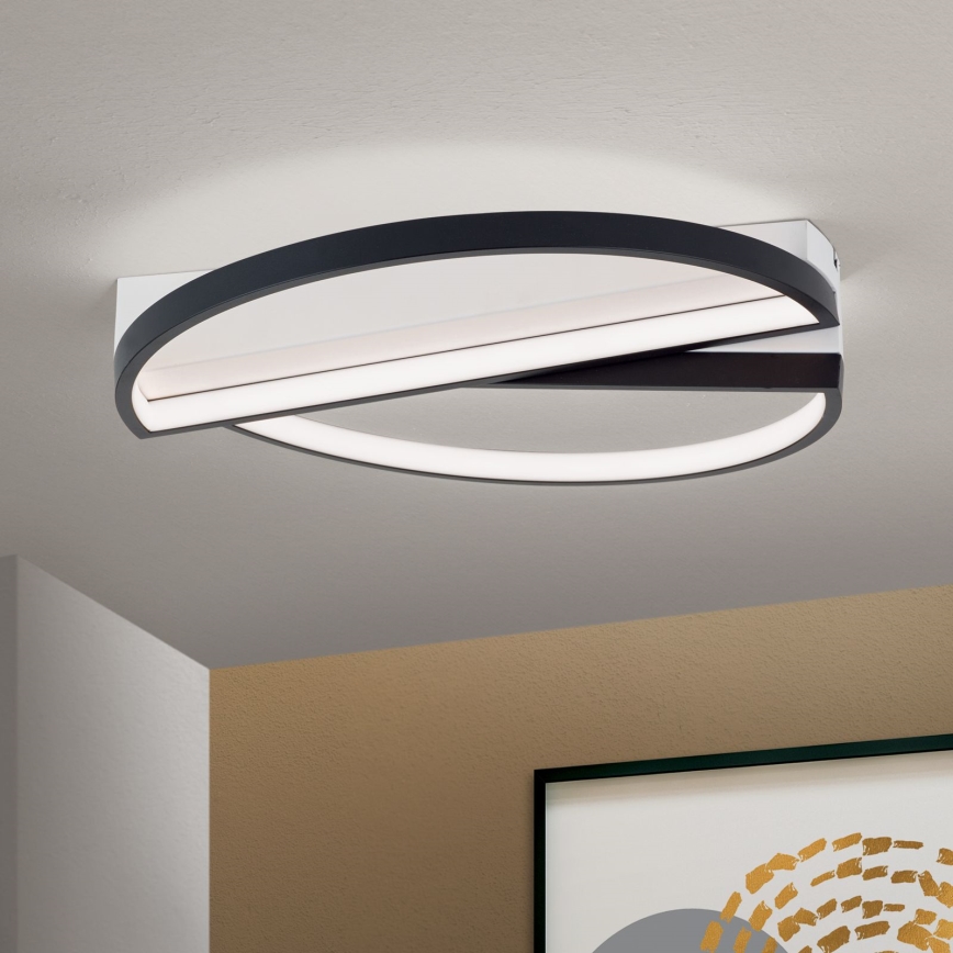 Plafón LED regulable OLGA LED/28W/230V negro/blanco