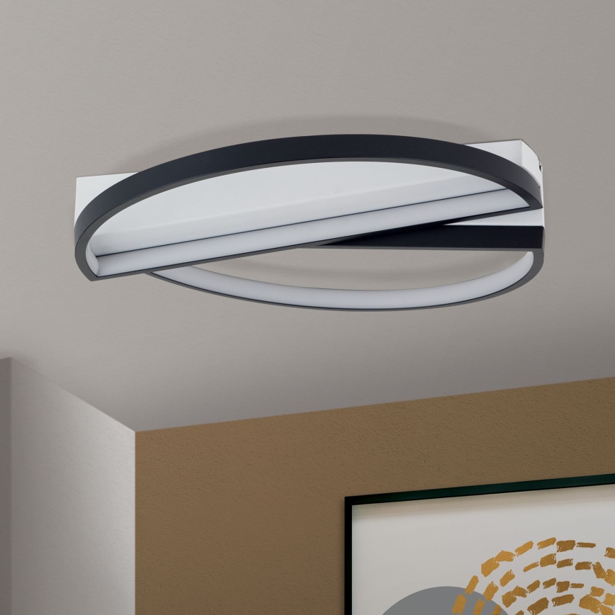 Plafón LED regulable OLGA LED/28W/230V negro/blanco
