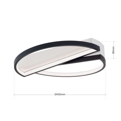 Plafón LED regulable OLGA LED/28W/230V negro/blanco