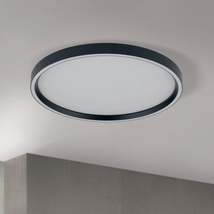 Plafón LED regulable MASCA LED/36W/230V 2700/3350/4000K diá. 40 cm negro
