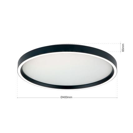 Plafón LED regulable MASCA LED/36W/230V 2700/3350/4000K diá. 40 cm negro