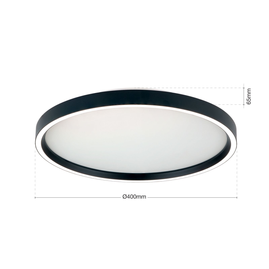 Plafón LED regulable MASCA LED/36W/230V 2700/3350/4000K diá. 40 cm negro