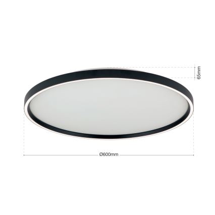 Lámpara de techo LED regulable MASCA LED/47W/230V 2700/3350/4000K Ø 60 cm negra