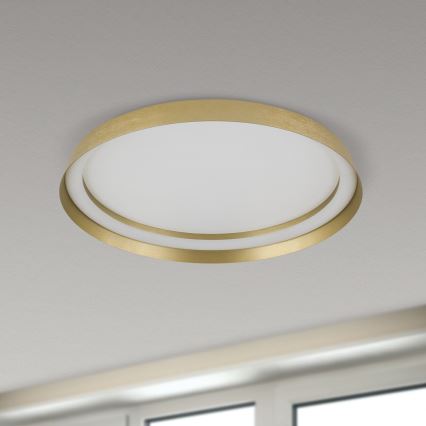 Plafón LED regulable MANTA LED/38W/230V 2700/3000/4000K diá. 45 cm dorado