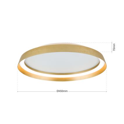 Plafón LED regulable MANTA LED/38W/230V 2700/3000/4000K diá. 45 cm dorado