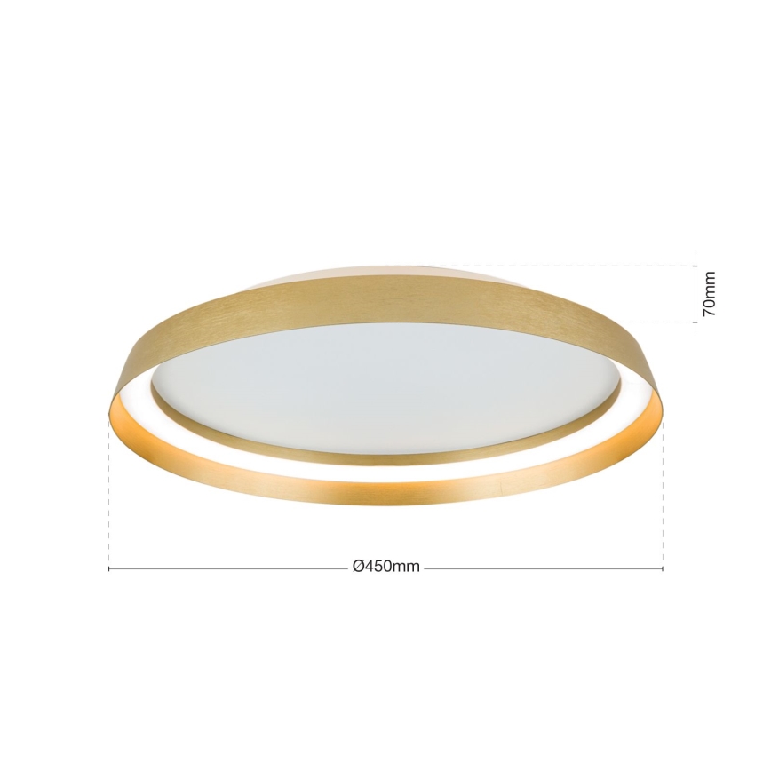 Plafón LED regulable MANTA LED/38W/230V 2700/3000/4000K diá. 45 cm dorado