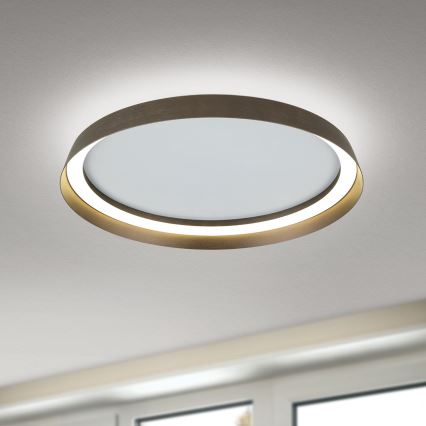 Plafón LED regulable MANTA LED/38W/230V 2700/3000/4000K diá. 45 cm marrón