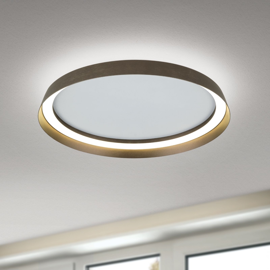 Plafón LED regulable MANTA LED/38W/230V 2700/3000/4000K diá. 45 cm marrón