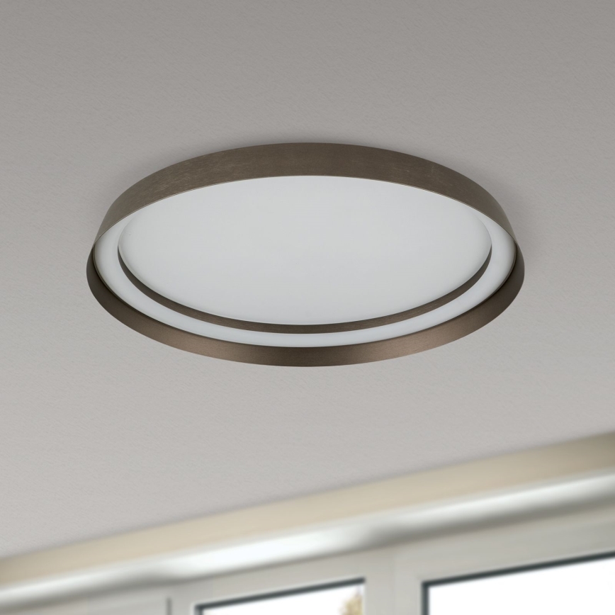Plafón LED regulable MANTA LED/38W/230V 2700/3000/4000K diá. 45 cm marrón