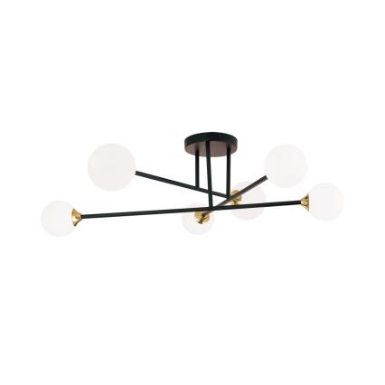 Lámpara de techo SNOWWHITE 6xG9/20W/230V diá. 84 cm negro/dorado