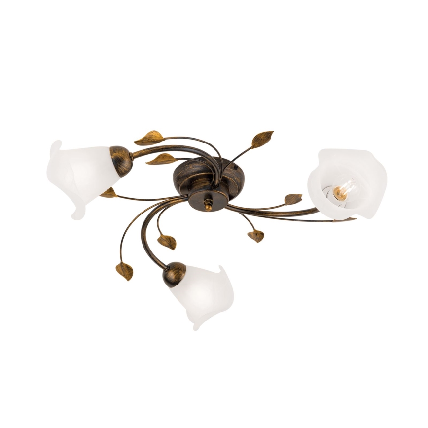 Lámpara de techo SISI 3xE14/40W/230V diá. 60 cm bronce/pátina