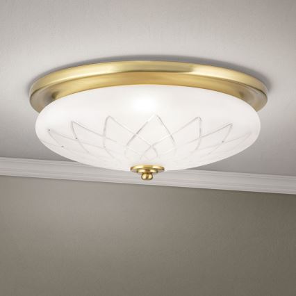 Plafón PORTO 2xE27/40W/230V diá. 37 cm dorado