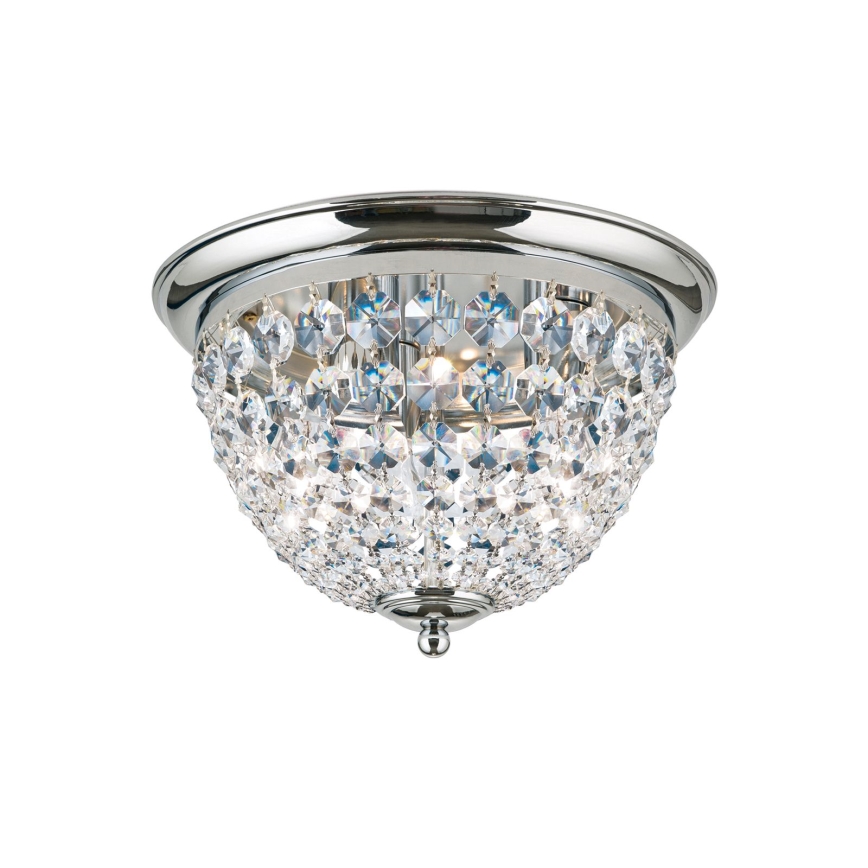 Plafón de cristal PLAFOND 3xE27/40W/230V diá. 35 cm cromo brillante