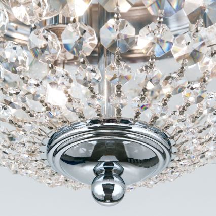 Plafón de cristal PLAFOND 3xE27/40W/230V diá. 35 cm cromo brillante