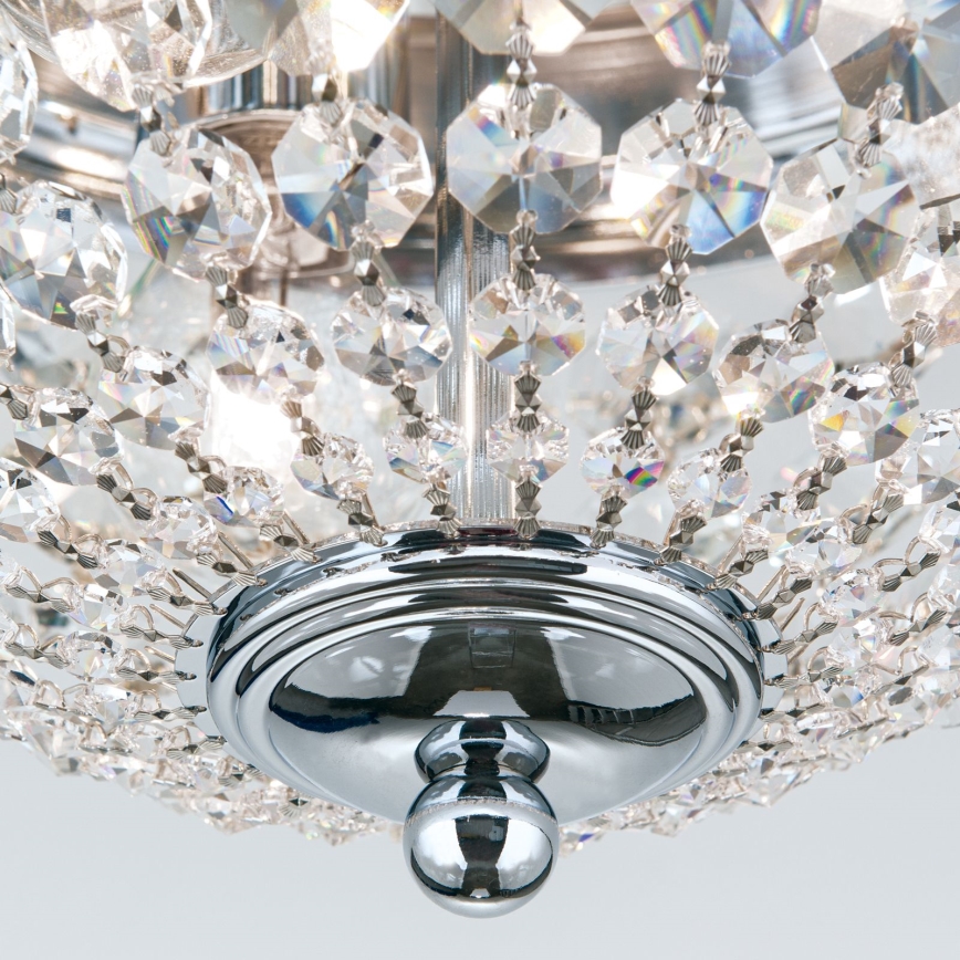 Plafón de cristal PLAFOND 3xE27/40W/230V diá. 35 cm cromo brillante