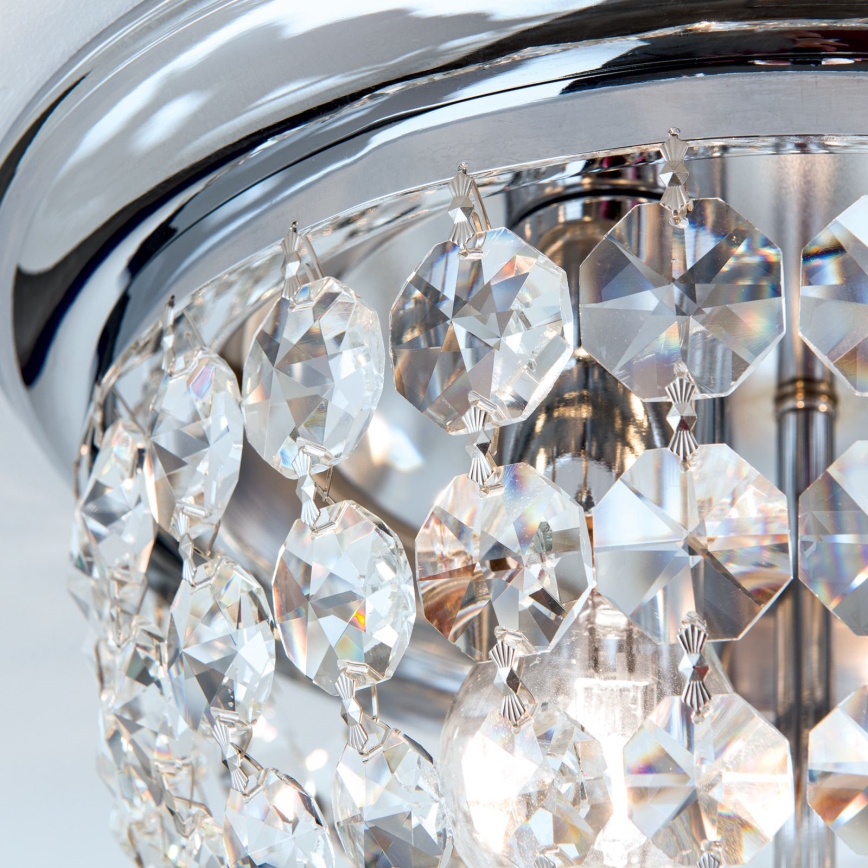 Plafón de cristal PLAFOND 3xE27/40W/230V diá. 35 cm cromo brillante