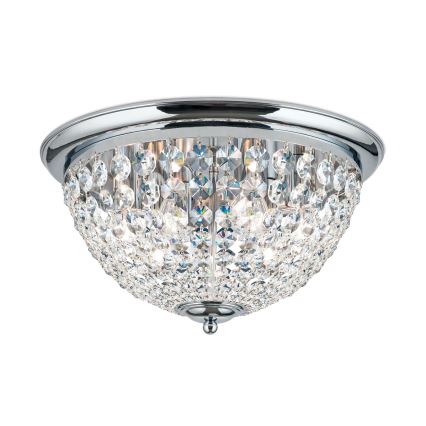 Plafón de cristal PLAFOND 6xE27/40W/230V diá. 47 cm cromo brillante