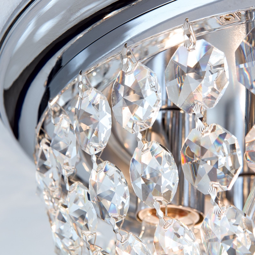 Plafón de cristal PLAFOND 6xE27/40W/230V diá. 47 cm cromo brillante