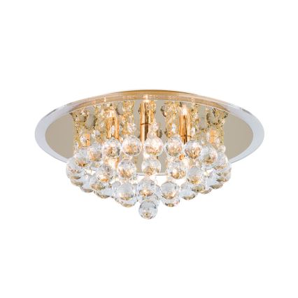 Plafón de cristal GLORIA 4xG9/40W/230V diá. 38 cm dorado