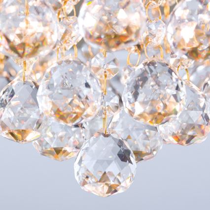 Plafón de cristal GLORIA 6xG9/40W/230V diá. 50 cm dorado