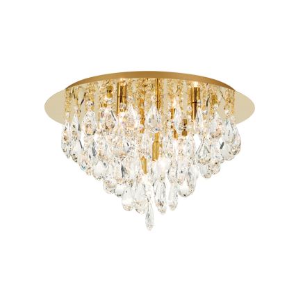 Plafón de cristal CELESTE 6xG9/40W/230V diá. 45 cm dorado