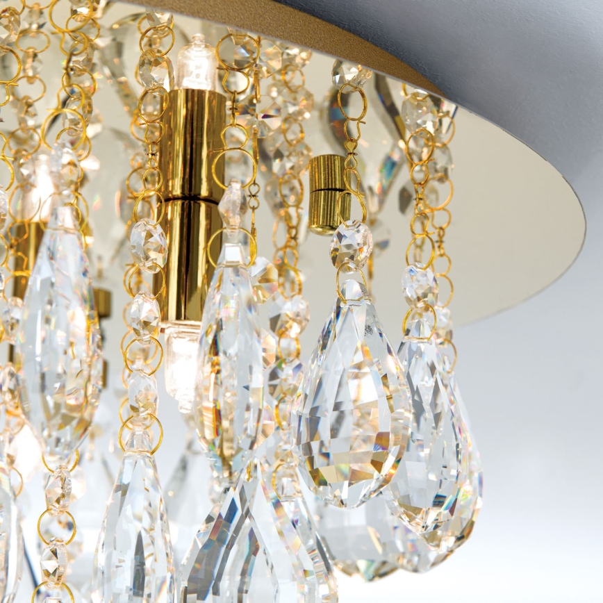 Plafón de cristal CELESTE 6xG9/40W/230V diá. 45 cm dorado