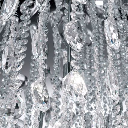 Plafón de cristal CELESTE 12xG9/40W/230V diá. 75 cm cromo brillante