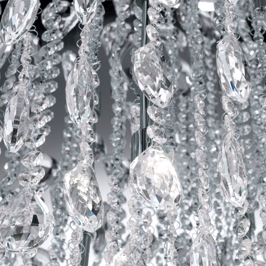 Plafón de cristal CELESTE 12xG9/40W/230V diá. 75 cm cromo brillante