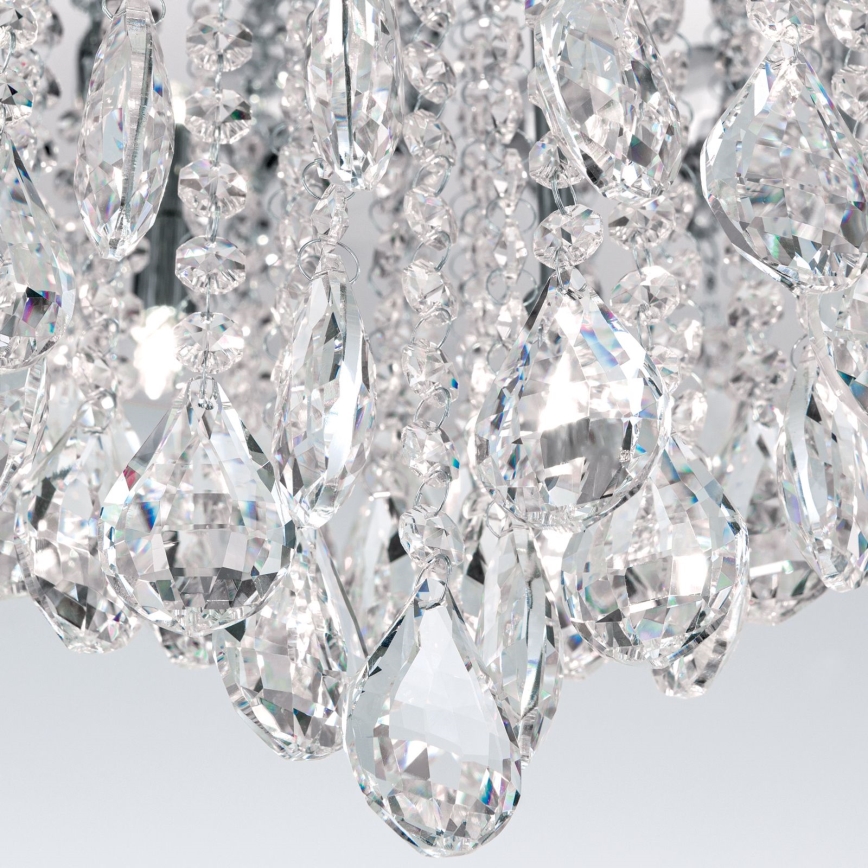 Plafón de cristal CELESTE 12xG9/40W/230V diá. 75 cm cromo brillante
