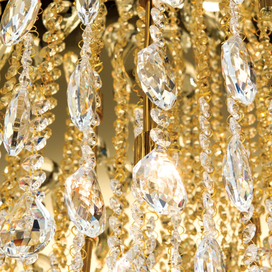 Plafón de cristal CELESTE 12xG9/40W/230V diá. 75 cm dorado