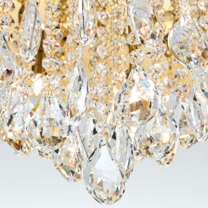 Plafón de cristal CELESTE 12xG9/40W/230V diá. 75 cm dorado