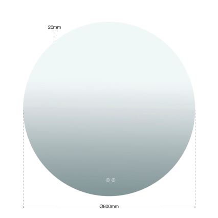 Espejo de baño LED de pared con sistema antivaho e iluminación FOCUS LED/27W/230V 3000/4200/6000K Ø 80 cm IP44