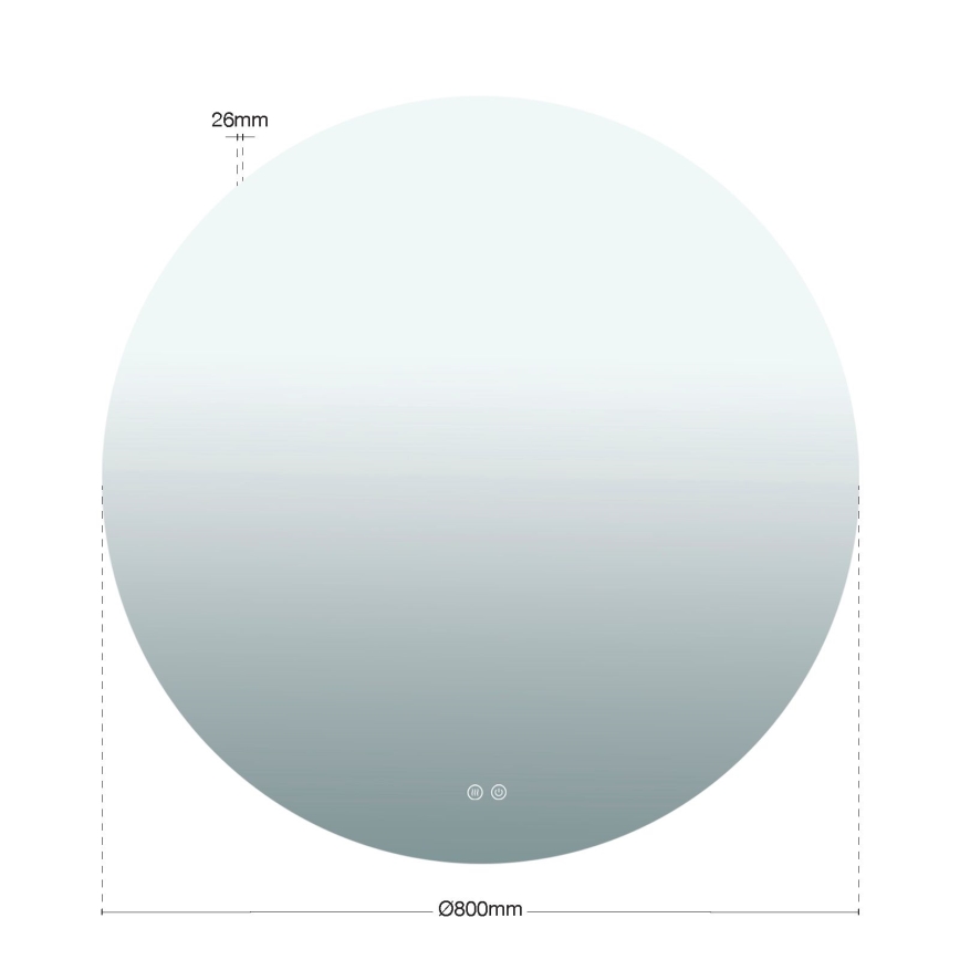 Espejo de baño LED de pared con sistema antivaho e iluminación FOCUS LED/27W/230V 3000/4200/6000K Ø 80 cm IP44