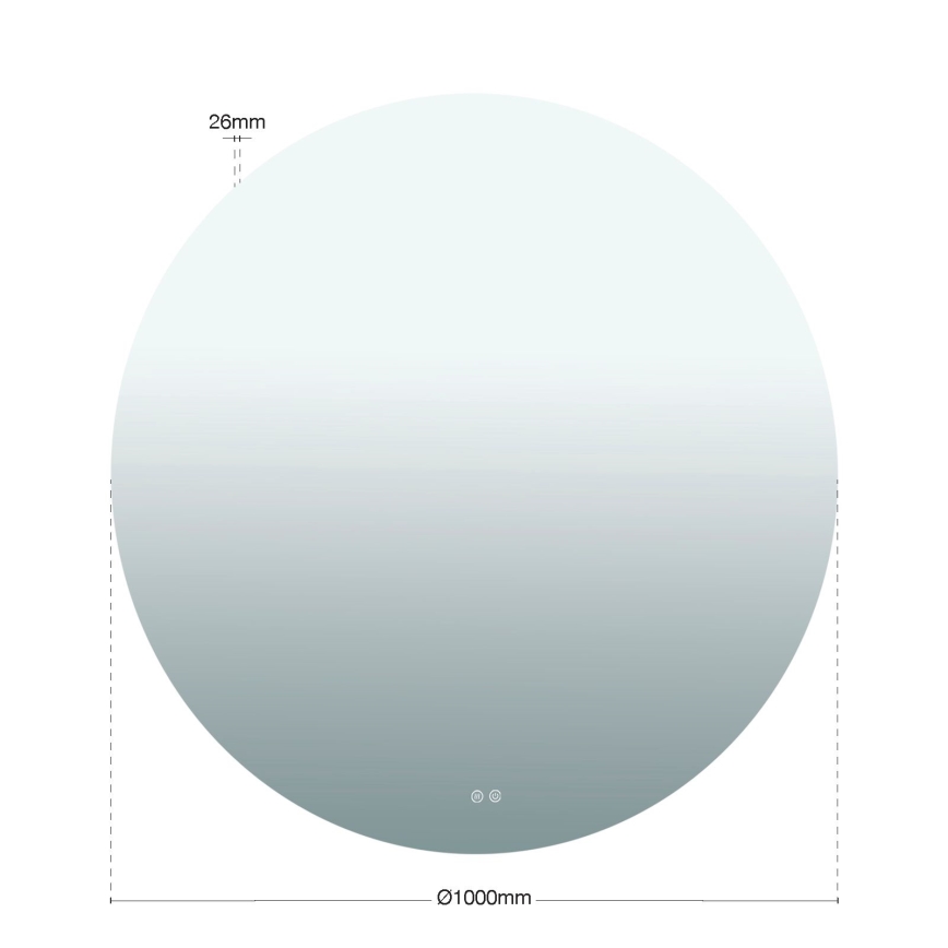 Espejo de baño de pared calefactado con iluminación LED FOCUS LED/30W/230V 3000/4200/6000K Ø 100 cm IP44