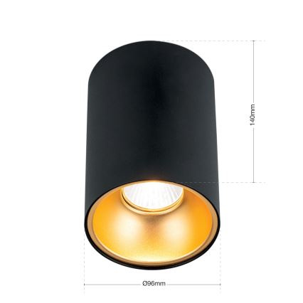 Foco orientable STARLIGHT 1xGU10/50W/230V negro/dorado